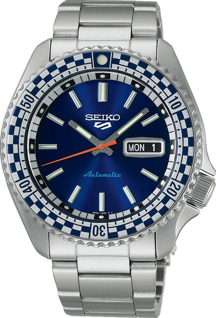 Seiko Armbanduhr Automatik, Edelstahl, Blau, 42 mm, Herren - Bild 1