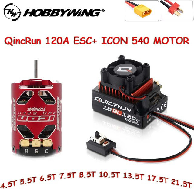 Hobbywing QincRun 10BL120A ESC mit 540 ICON Brushless-Motor, für 1/10 RC Drift-Auto - Bild 1