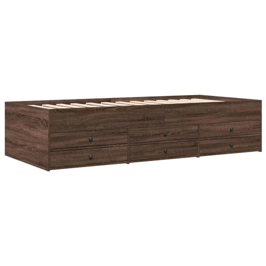 vidaXL Tagesbett mit Schubladen in Eiche Braun ohne Matratze B/T/H: 100 x 200 x 45,5 cm - Bild 2