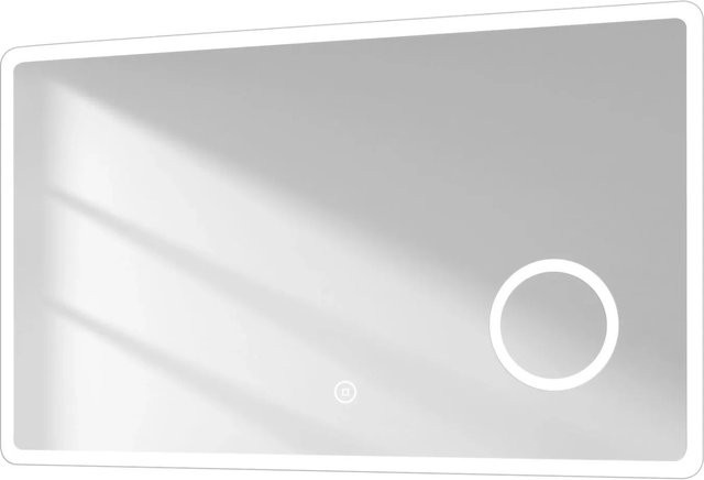Emke LED Badspiegel mit Touch-Funktion und 3-facher Vergrößerung in Weiß, Kaltweißes Licht, Breite: 100 cm, Höhe: 60 cm - Bild 1