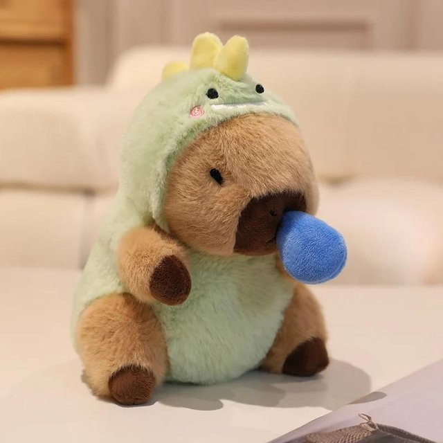 Yiran toy Stoff-Capybara mit dehnbarem Nasenschleim, Plüschtier, 20cm - Bild 1
