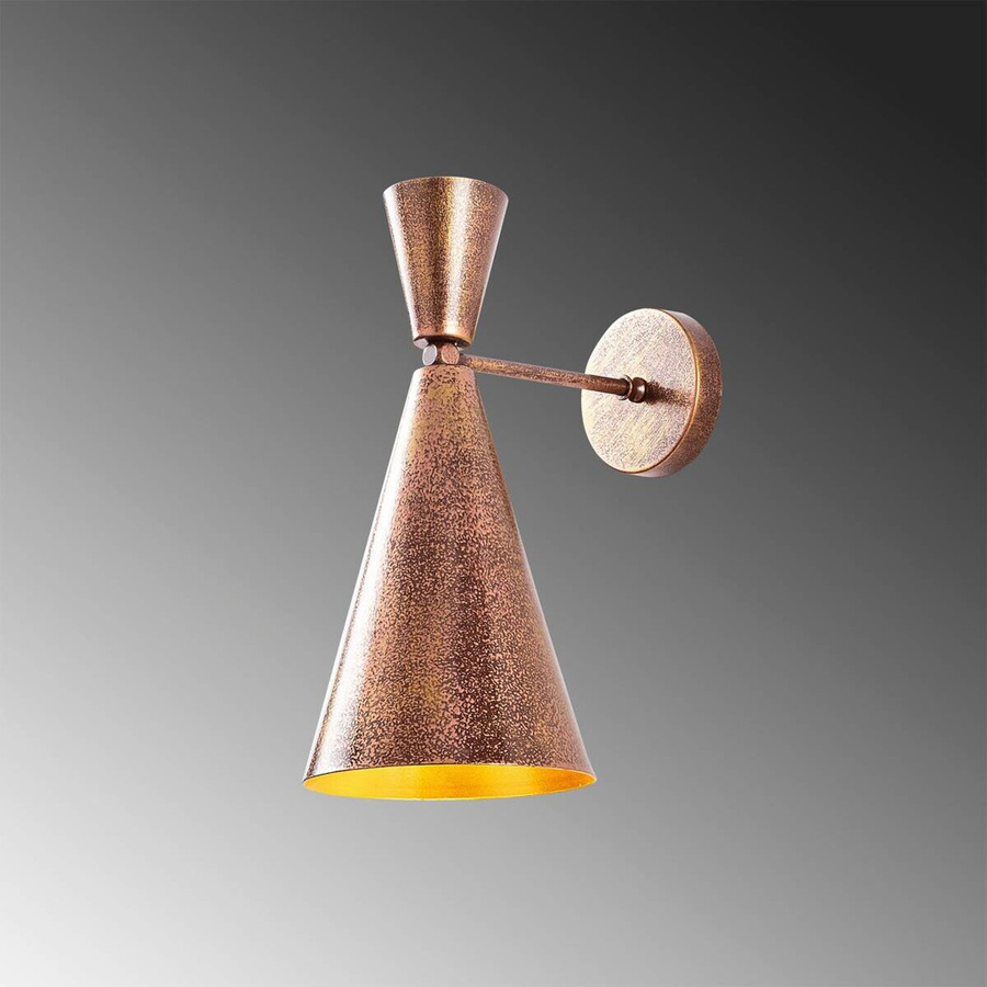 Opviq Wandleuchte in Gold aus Metall mit E27 Fassung, B/H/T: 25 x 39 x 19 cm - Bild 2