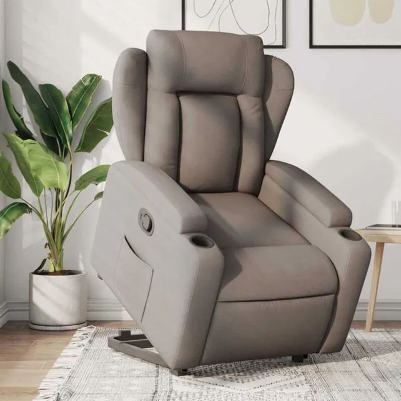 vidaxl Relaxsessel mit Aufstehhilfe für Senioren aus Stoff in Taupe/Beige/Grau mit Lift-up-Motor und Liegefunktion - Bild 1