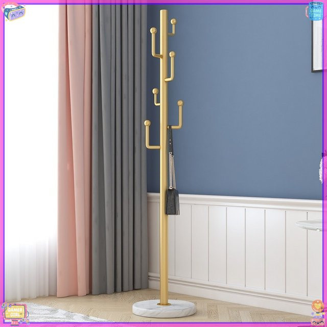 LIUSHADUOLA Garderobenständer mit Marmor-Design und Gold-Akzenten, moderner Kleiderständer für das Schlafzimmer aus Metall und Stein - Bild 1