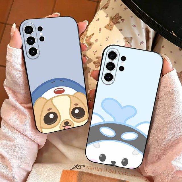 GMMTV Handyhülle mit Cartoon-Maskottchen für Samsung Galaxy S25 S24 S23 S22 S21 S20 Ultra Plus FE Note 5G in Schwarz - Bild 1