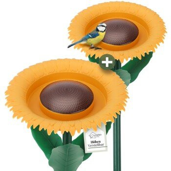 WILDLIFE HOME Trink- und Futterblume aus Kunststoff in Gelb, 2 Stück - Bild 1