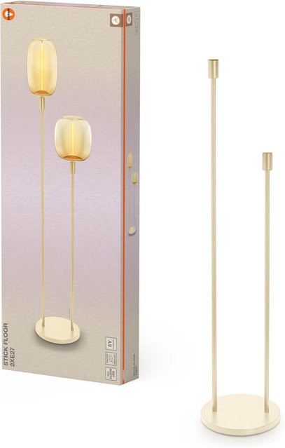 Osram Decor Stick Floor Standleuchte in Beige, moderne Bodenleuchte aus Metall mit 2x E27 Fassungen, Höhe: 146 cm - Bild 1