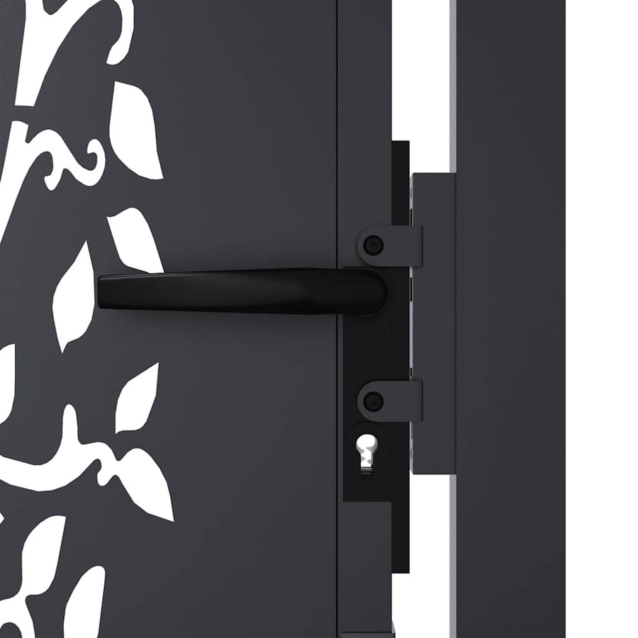 vidaXL Gartentor aus verzinktem Stahl in Anthrazit mit Baum-Design, B: 110 cm, H: 180 cm - Bild 4