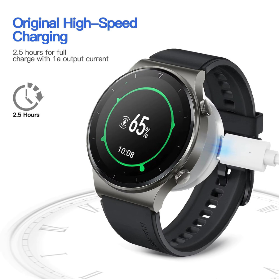 Huawei Smartwatch Schnellladekabel Ersatz-Ladegerät in Schwarz für Watch GT5 Pro, GT5, GT4, GT3 Pro, GT3, Watch 4, 4 Pro und Watch 3 - Bild 3
