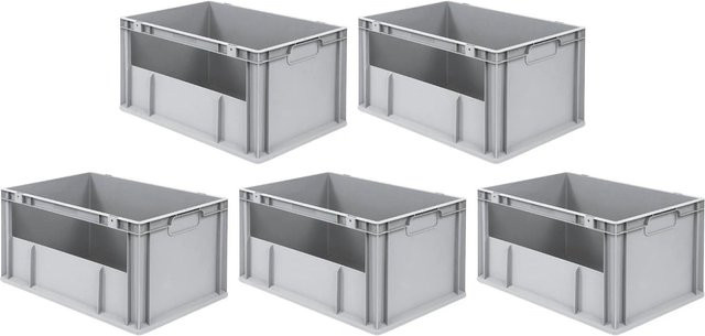 PROREGAL SparSet 5x Eurobox NextGen Insight Eurobehälter Transportbox, Grau, H x B x T: 32 x 40 x 60 cm, 65 Liter - Bild 1