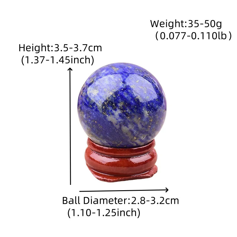 RYCRYSTAL Lapis Lazuli Kristallkugel Blau, Durchmesser: 30 mm - Bild 2