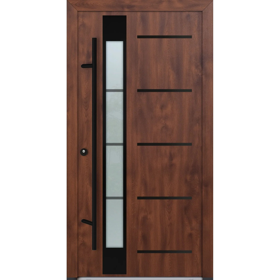 FM Türen Innentür AS68 Modell 65 Nussbaum Links mit Beschläge Set aus Stahl, B: 110 cm, H: 210 cm - Bild 2