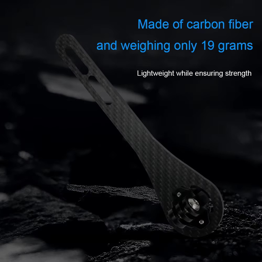RIRO Carbon Faser Fahrradcomputer Halterung Universal GPS Halter für Garmin Wahoo Bryton in Schwarz - Bild 5