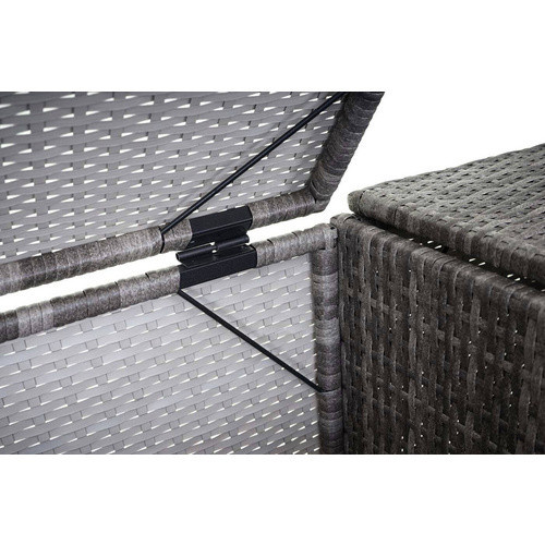 MVG Mülltonnenverkleidung MVG-E25 aus Poly-Rattan und Stahl in Grau, B/H/T: 195 x 110 x 66 cm, für 3 x 120 L Mülltonnen - Bild 2