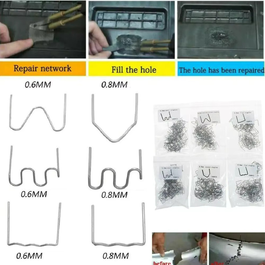 Vibratite Welle Heftklammern für Kunststoffreparaturen in Silber, 500 Stück, Durchmesser: 0,6 mm und 0,8 mm - Bild 3