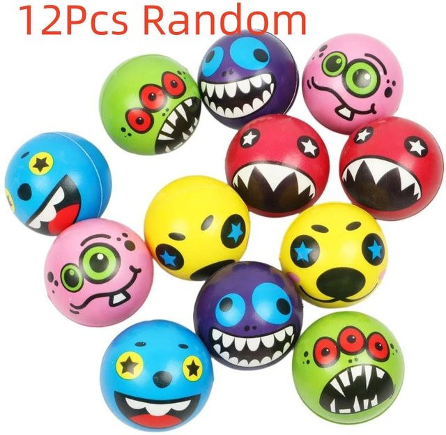 BC Pet Supplies Weiche Bälle, Smiley Gesicht, 12-teiliges Set - Bild 1