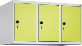 C+P Aufsatzschrank 7035/0024 mit 3 Abteilen und Sicherheits-Drehriegel, B/T/H: 50 x 90 x 50 cm, Lichtgrau und Clowngrün - Bild 1