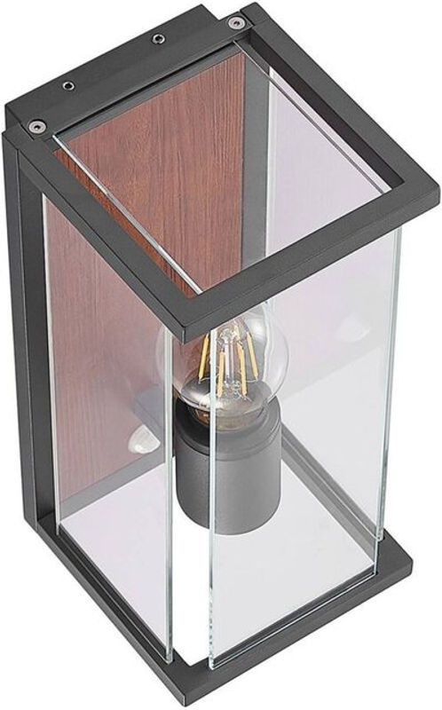 Lucande Außenwandleuchte elwin aus Aluminium mit Bewegungsmelder in Schwarz oder Braun - Bild 1