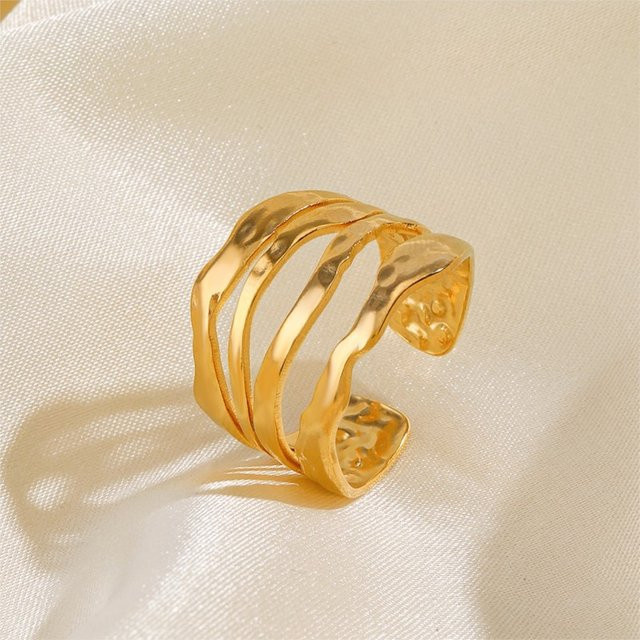 Anenjery Ring, Edelstahl, Gold, Unisex - Bild 1