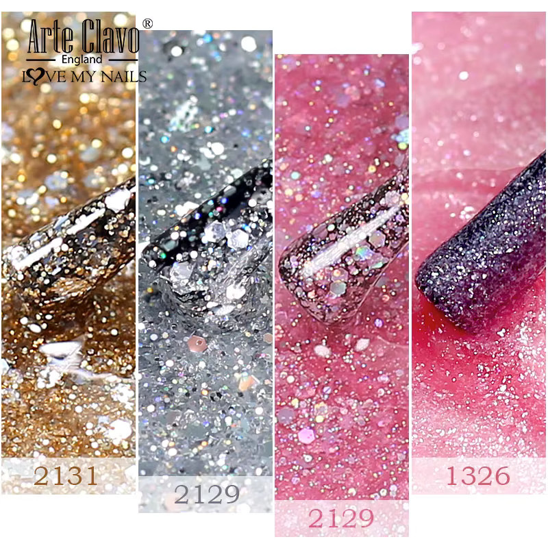 Arte Clavo Glitzer-Gel-Nagellack, 15 ml, schimmernd - Bild 3