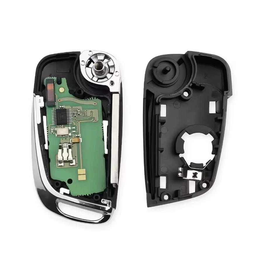 YIQIXIN Flip Auto Fernbedienungsschlüssel für Peugeot 207 307 407 607 408 308 807 und Citroen C4, 433 MHz ID46 Chip, Schwarz, ungeschnitten mit HU83 VA2 Klinge - Bild 3