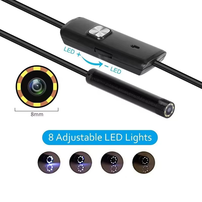 KAFNHCKA USB-Typ-C-Endoskopkamera in Schwarz mit 1080P Auflösung, flexiblem Kabel und 6 LEDs für Android-Smartphones, Laptops und PCs - Bild 4