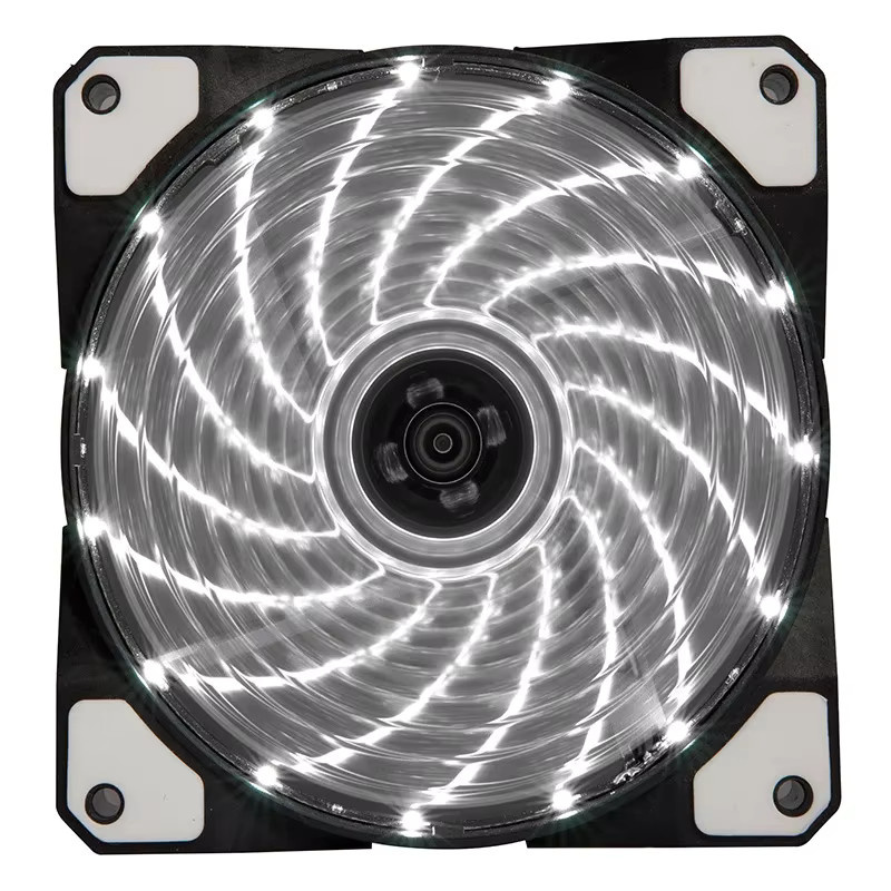 TFDP Computer-PC-Gehäuselüfter mit 15 Multicolour LEDs, 120 mm, Silber - Bild 3
