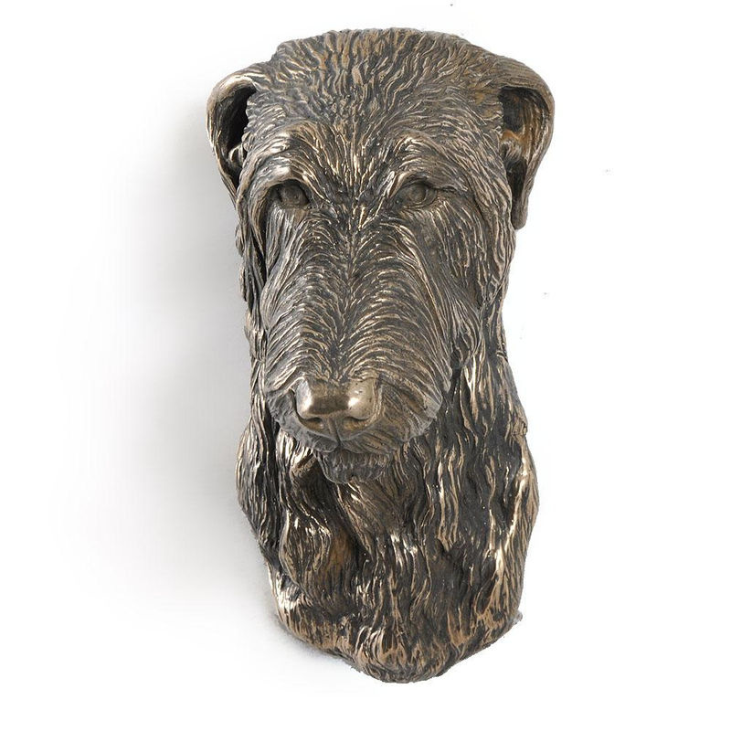 Hängende Hundestatue Scottish Deerhound Büste von Art-Dog in Braun aus Kunstharz und Metall - Bild 2