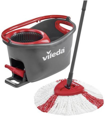 Vileda Turbo EasyWring & Clean Wischmop Komplettset in Grau, Rot und Schwarz - Bild 1