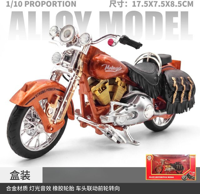 Linyi toy car Sport-Cruiser-Motorradmodell, 1:10, Metall, ab 14 Jahre - Bild 1