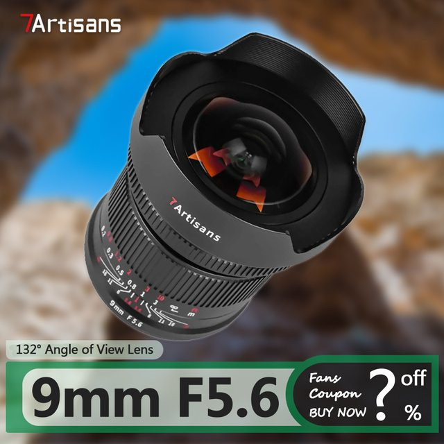 7artisans 9mm F5.6 ASPH. Vollformat Objektiv mit hinterem ND-Filter in Schwarz für Sony E, Nikon Z, Canon RF und L-Mount - Bild 1