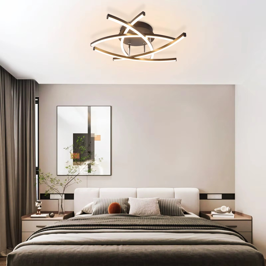 Moderne LED Deckenleuchte von Nettlife in Schwarz mit 32W, dimmbar und mit integrierter LED für Wohnzimmer und Küche - Bild 2