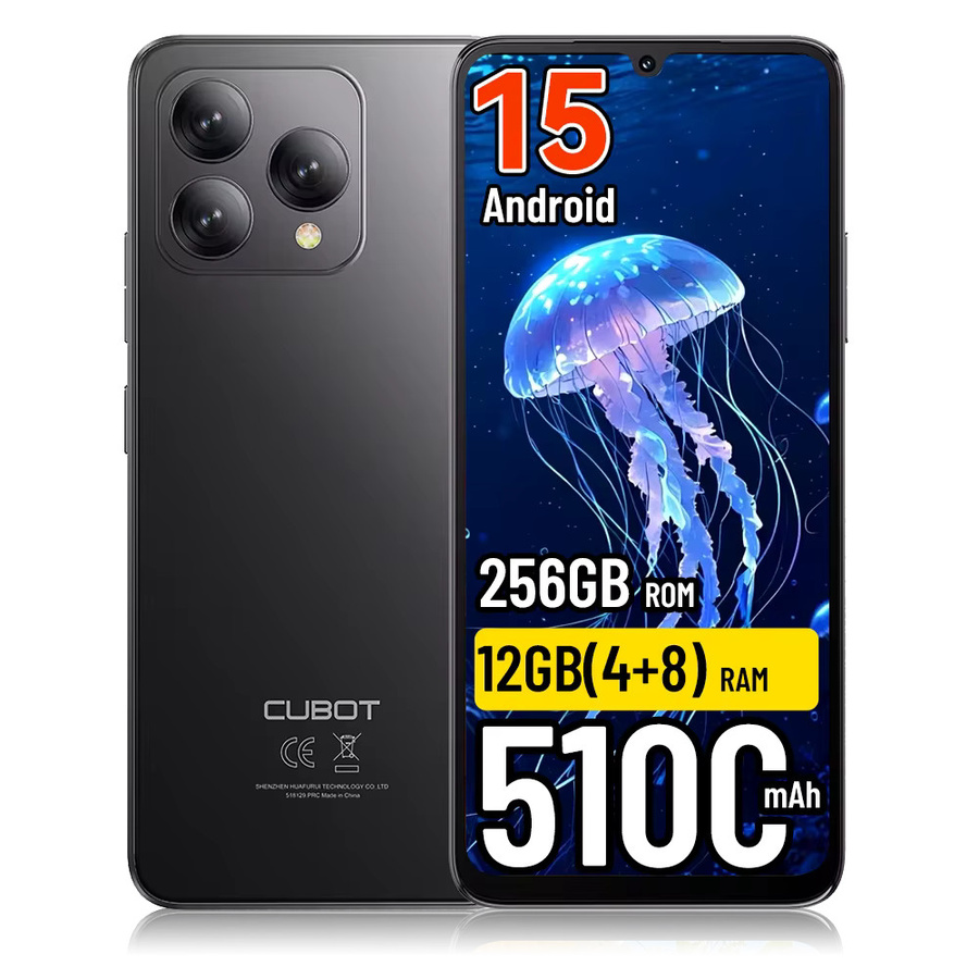 Cubot A40 Smartphone in Schwarz mit Android 15, 256 GB Speicher, 12 GB RAM, 6,88 Zoll 120Hz Display, 5100mAh Akku, NFC und 4G LTE - Bild 6