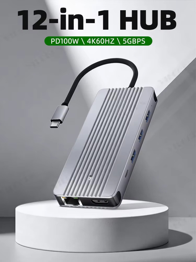 VILCORN 12-in-1 USB-C Dockingstation mit M.2 SSD-Gehäuse und HDMI 4K UHD Adapter für Macbook Pro - Bild 7