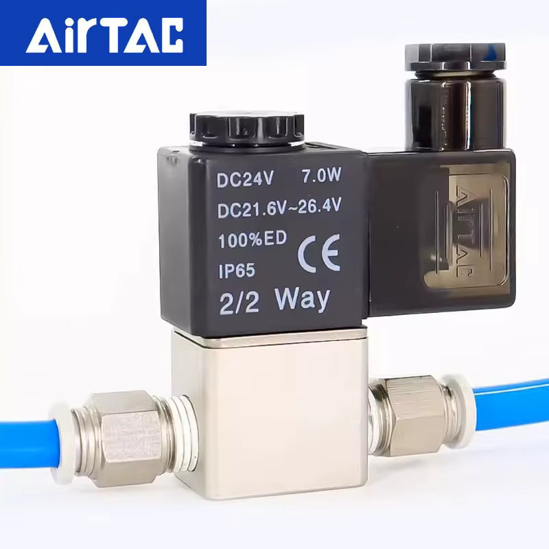 AirTAC Original 2V Fluidsteuerventil 2/2-Wege Magnetventil 2V025-06/2V025-08 in Schwarz - Bild 2