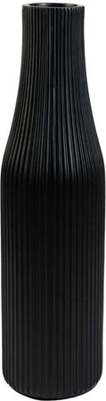 Vivanno Bodenvase Vertigo in Schwarz aus Fiberglas, B/T/H: 20 x 20 x 80 cm