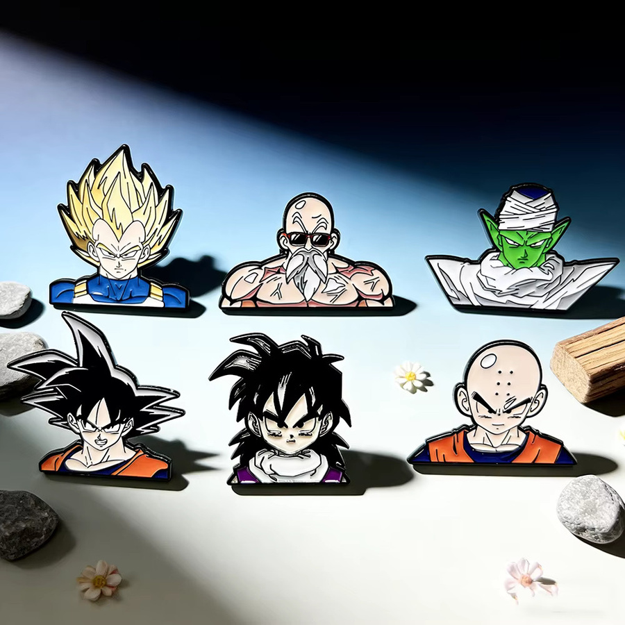 Bandai Dragon Ball Goku Charakter-Emaille-Pins, Metallbroschen, 6-teiliges Set - Bild 2