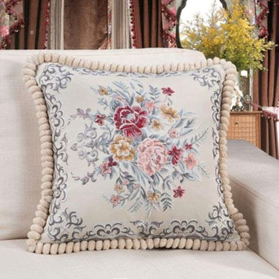 WTEMPO Kissenbezug mit floralem Design, quadratisch, Baumwolle, Mehrfarbig, B/H: 58 x 58 cm - Bild 1