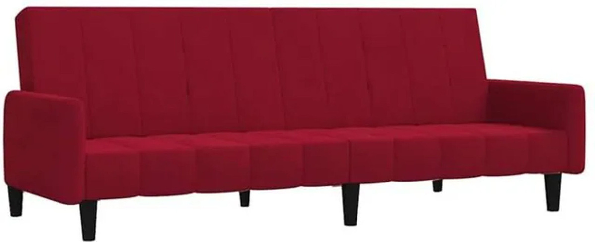 vidaxl Schlafsofa 2-Sitzer aus Samt in Rot, Modernes Design, B/T/H: 220 x 84,5 x 69 cm - Bild 1