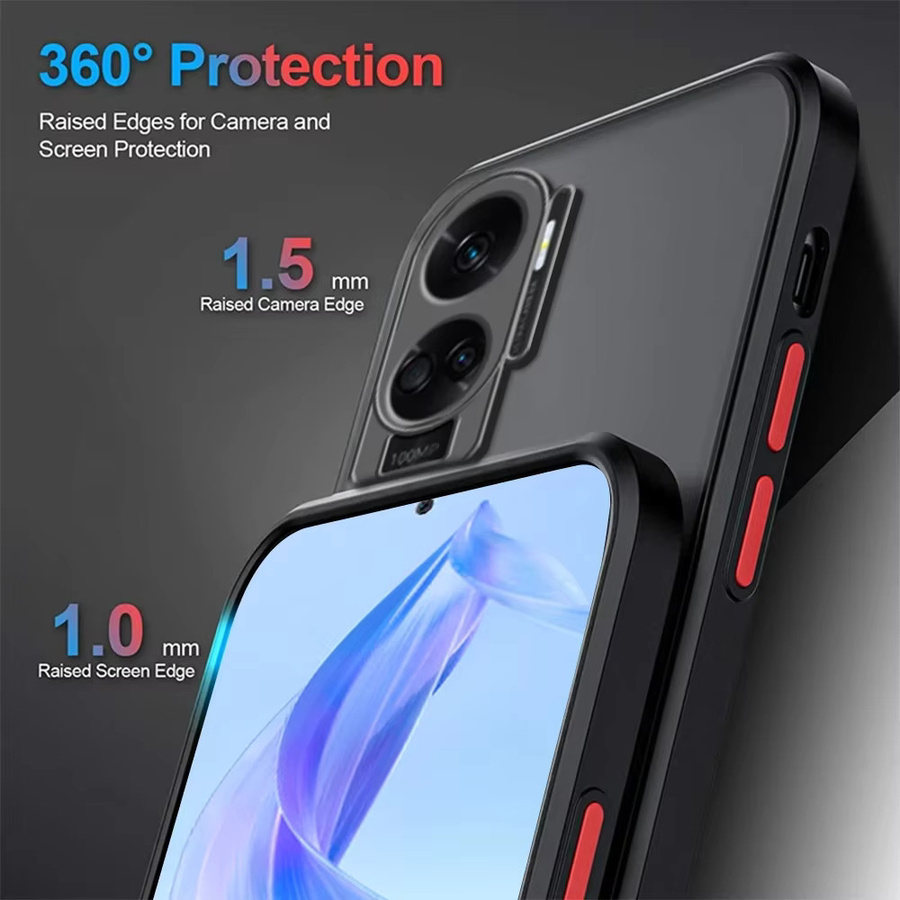 Stoßfeste Honor Handyhülle in Schwarz mit Matte-Finish für Honor 90 Lite, X9A, X9B, X8, X7, X8A, X7A, X8B und X7B - Bild 3