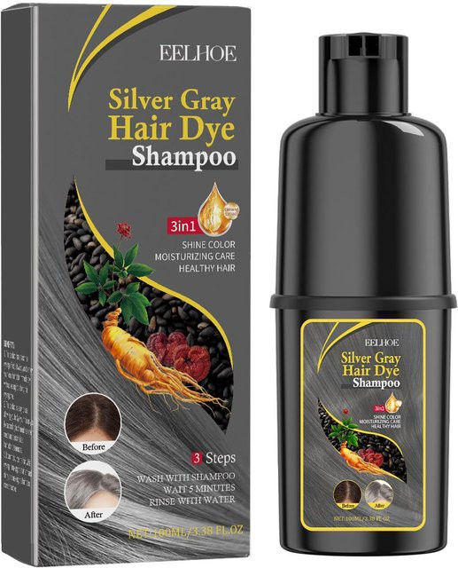 5 Colors Silvery Gray Hair Color Shampoo, Silber/Grau, Damen - Bild 1