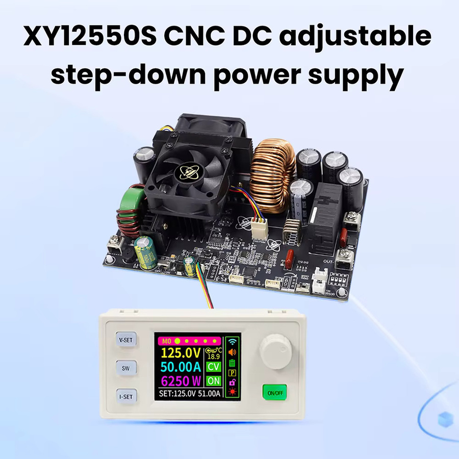Aideepen XY12550S Digitales DC-einstellbares Step-Down-Netzteil mit Konstantspannung und Konstantstrom, 50 A/6250 W, Eingangsspannung DC12–140 V - Bild 2