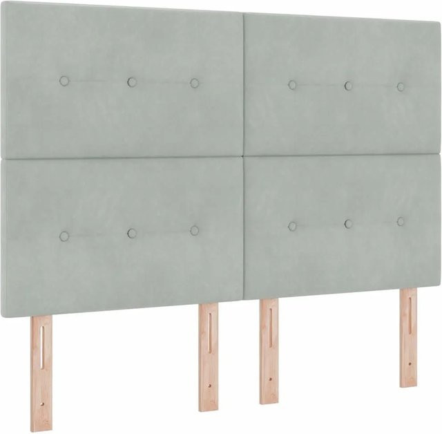vidaXL LED Boxspringbett mit Matratze in Hellgrau, B/T/H: 160 x 200 x 280 cm - Bild 1