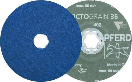 PFERD COMBICLICK Fiberscheibe VICTOGRAIN-COOL 36 für Stahl und Edelstahl, Durchmesser: 125 mm, Blau - Bild 1