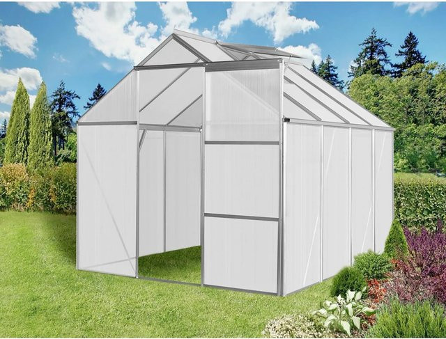 Floraworld Gewächshaus Grow II mit Dachfenster und Schiebetür aus Aluminium und Polycarbonat, transparent, B/H: 190 x 193 cm - Bild 1