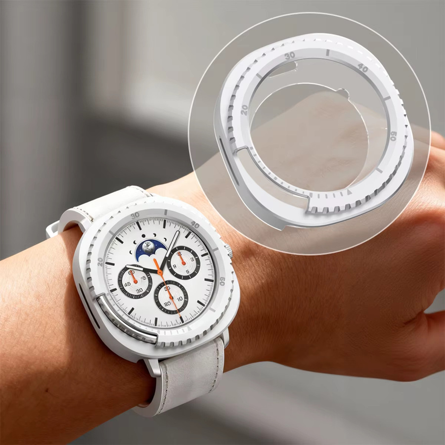 CHIICSMART Metall-Schutzhülle für Samsung Galaxy Watch 8 Classic 46 mm, Weiß - Bild 2