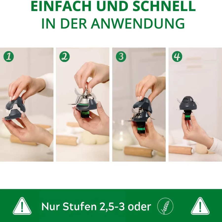 Vorwerk Schutzhülle für Thermomix TM5 TM6 TM31 zur Vermeidung von Teigresten in der Messeröffnung, Grau - Bild 5