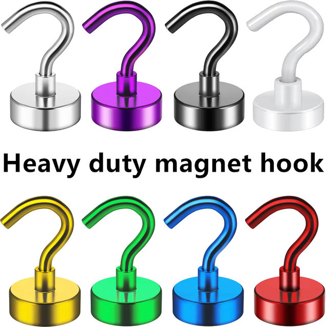 Mognot Magnetischer Metallhaken mit 16 mm Durchmesser und 25 Pfund Tragkraft in 8 Farben für Küche, Garage und Büro - Bild 1
