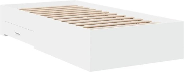 vidaXL Bettgestell mit Schubladen in Weiß aus Holzwerkstoff B/T/H: 100 x 200 cm - Bild 1