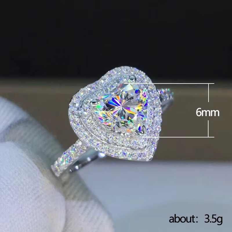 Huitan Herzring, Silber, Zirkonia, Damen - Bild 2
